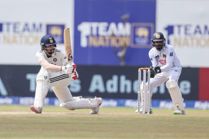 KL Rahul celebrates after India's victory over Sri Lanka in Galle